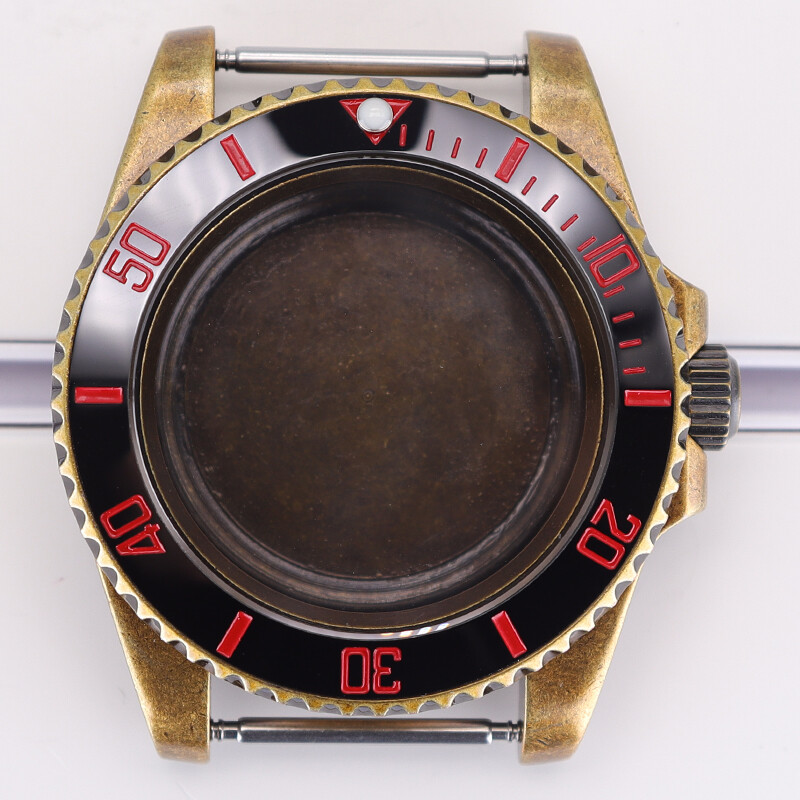 40mm Bronze Diver Watch Case+Sapphire Glass For Seiko nh35 nh36 nh34 Movement