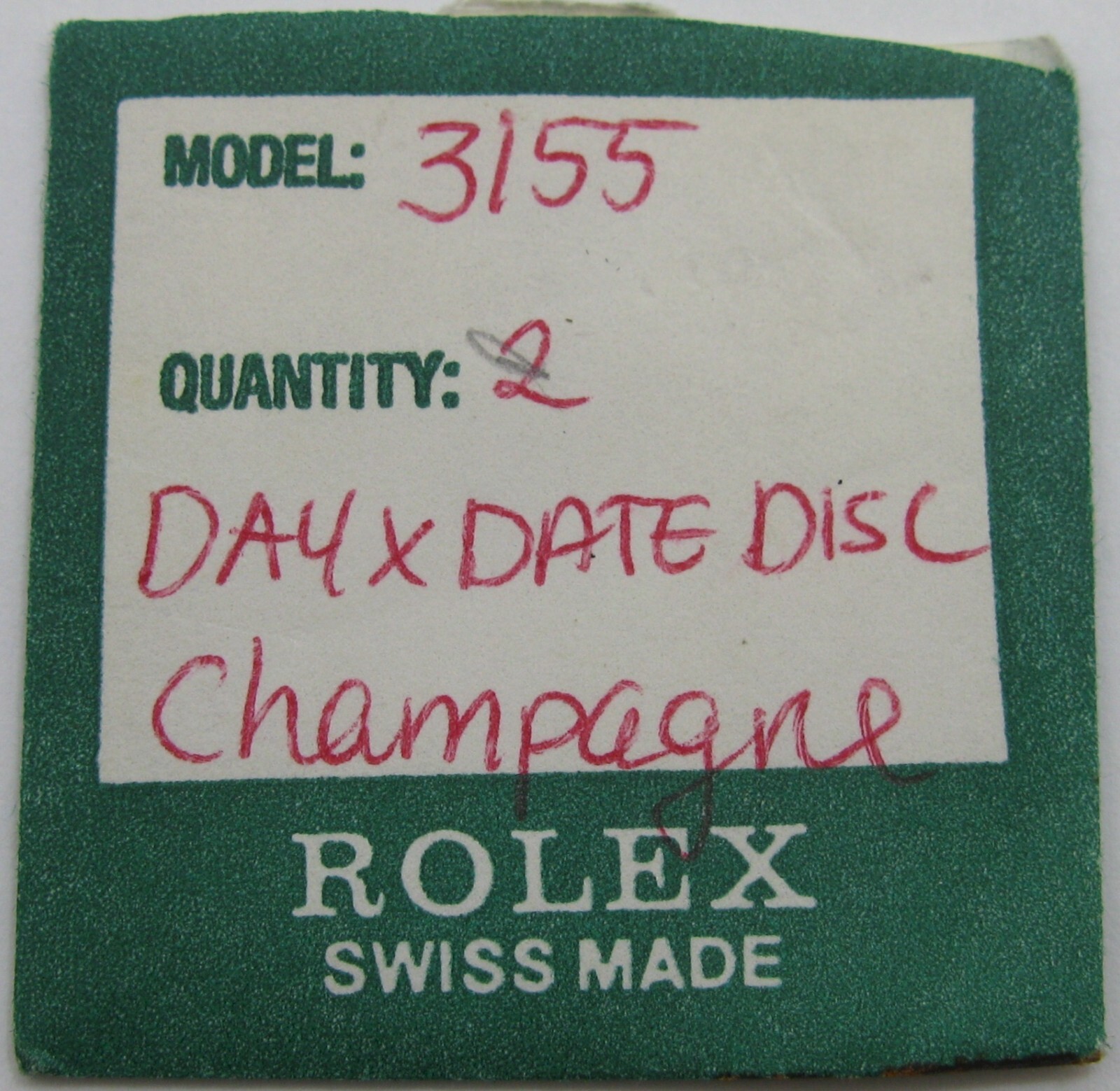 genuine Rolex watch movement 3155 part calendar disc in Spanish 17101 champagne
