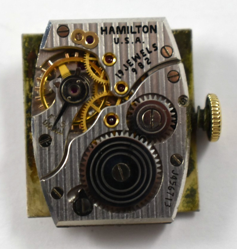 Vintage Hamilton Manual Wind 19J 982 Wrist Watch Movement lot.wq