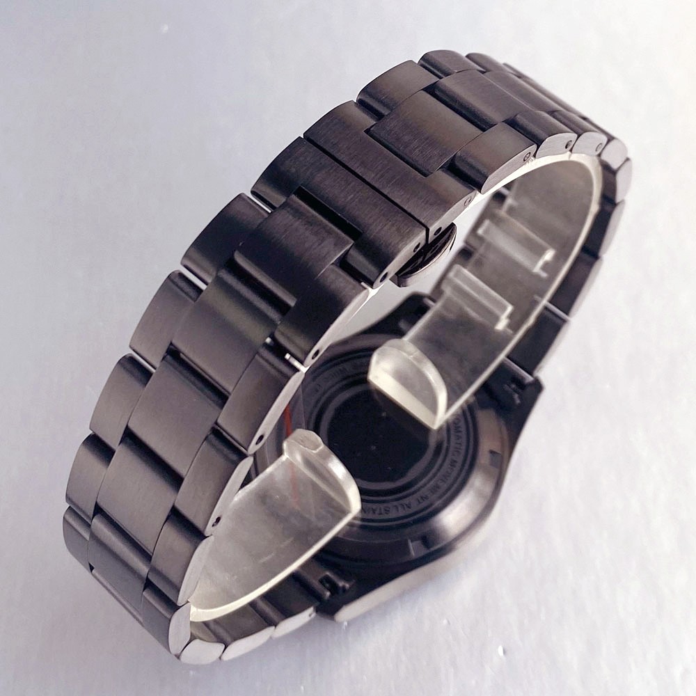 Sapphire 36/39mm Black PVD Pilot 20ATM Watch Case Fit NH35 ETA2824 Miyota 8215