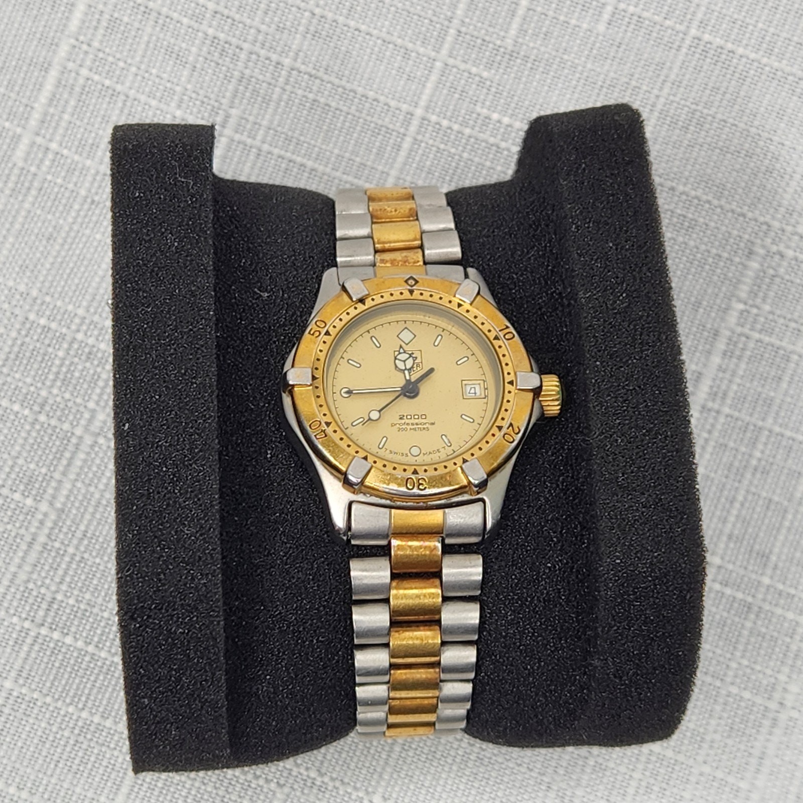 Tag Heuer Watch 964.008 FOR PARTS Gold and Silver Tone NOT WORKING