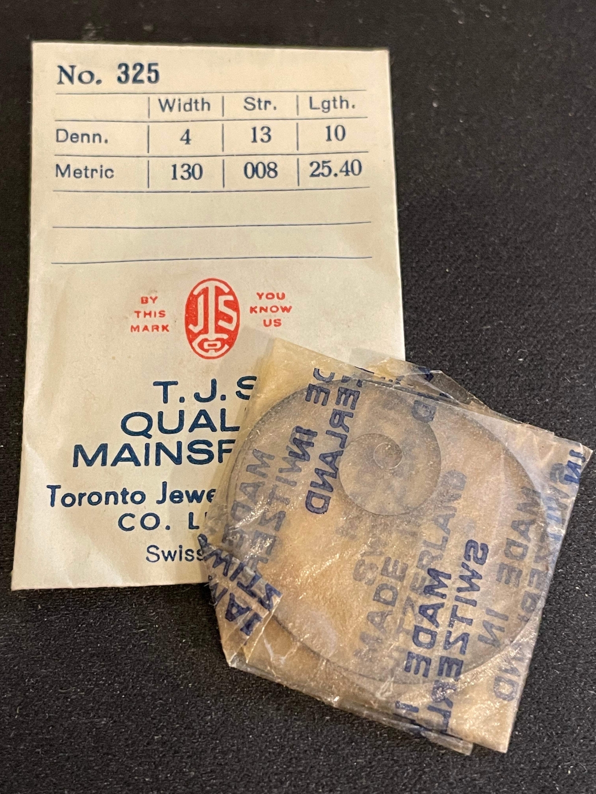 T.J.S. Mainspring No. 325 for Bulova caliber 6AM – Steel
