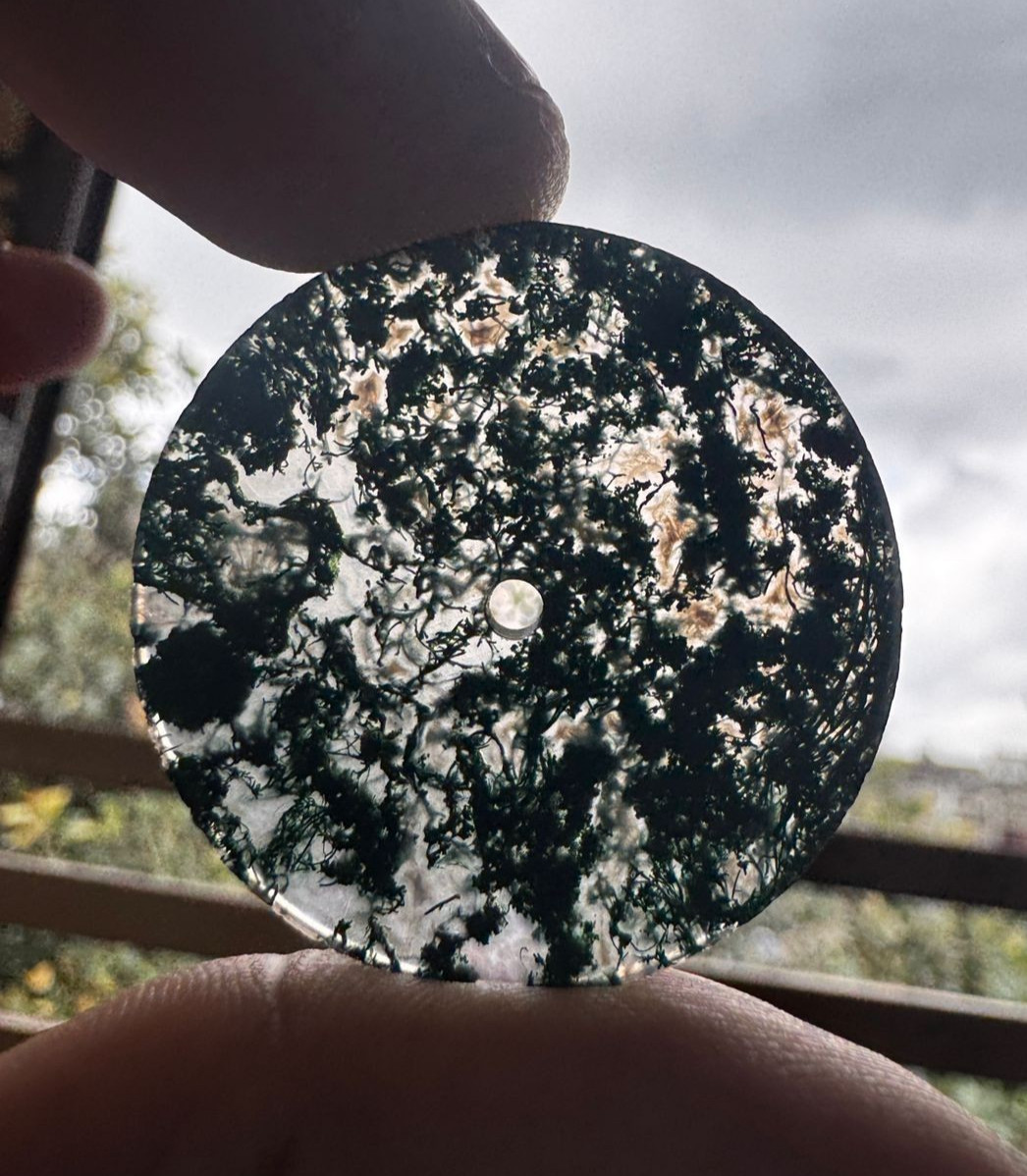Green Moss Agate Watch Dial – 31 mm Round Gemstone gmc-162