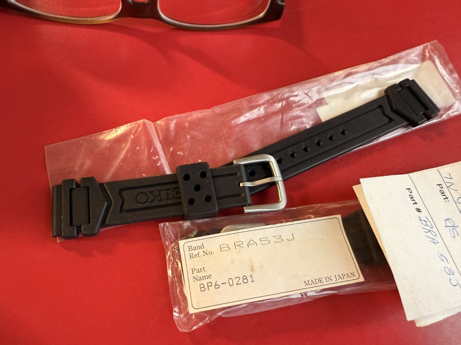 RARE 80’s NEW Seiko Men’s Watch Band Strap Black Japan B 20 # BRA53J 21.5mm