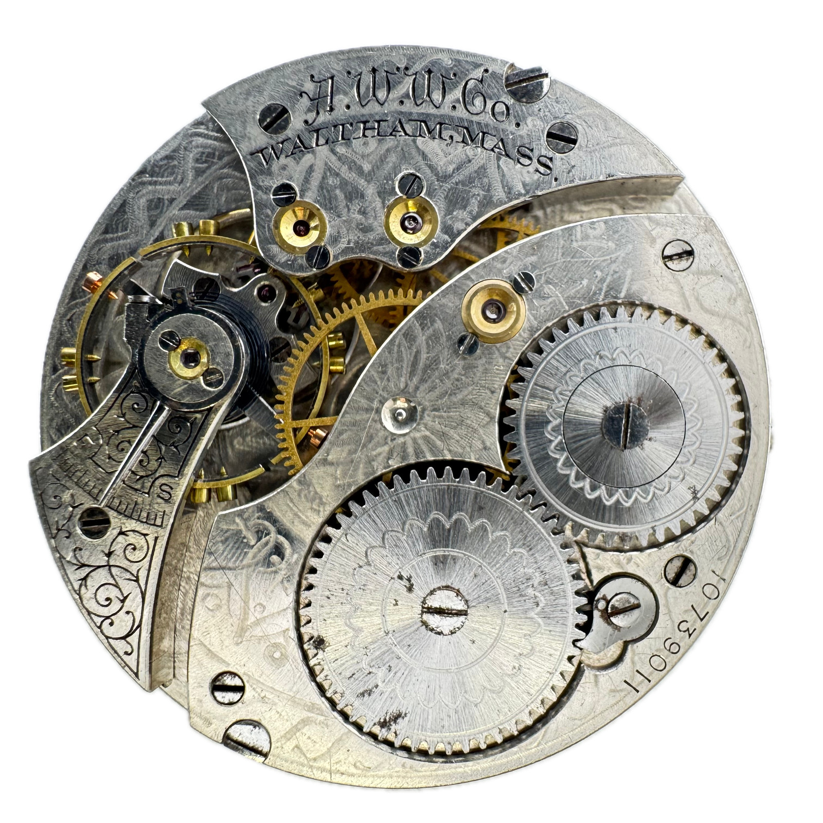 Antique 12s 1901 Waltham 1894 7J Mechanical Pocket Watch Movement 210 USA