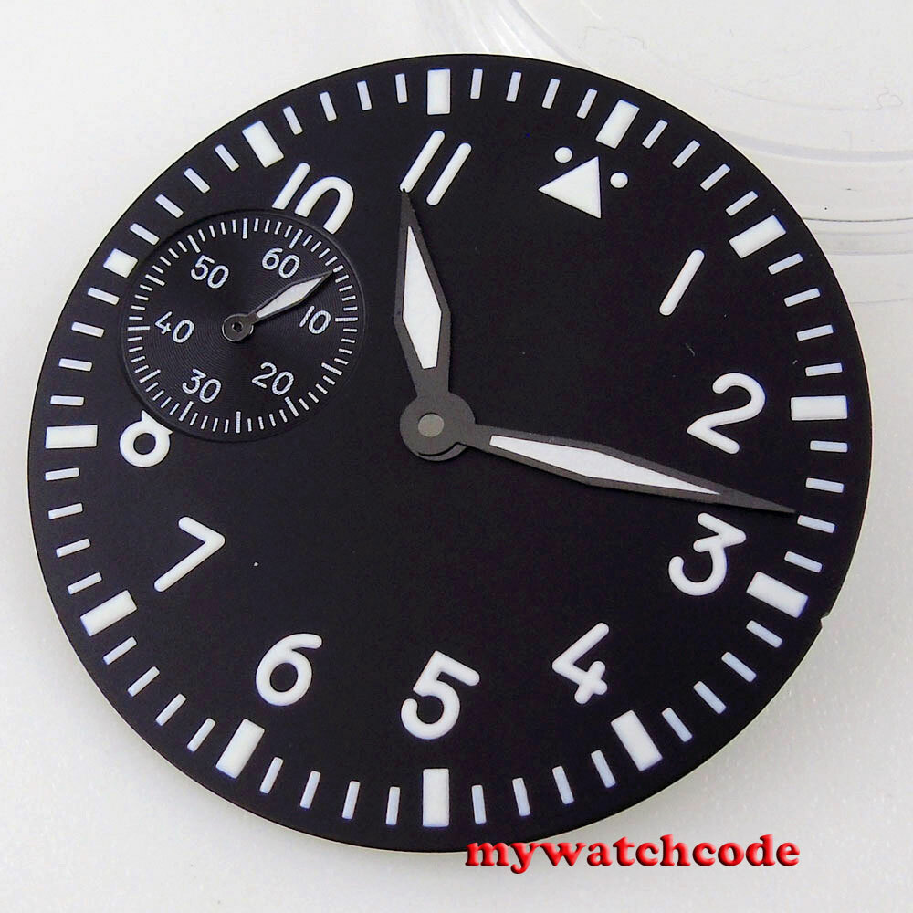 37mm sterile black blue dial fit 6497 seagull 3600 movement Case (dial+hand)
