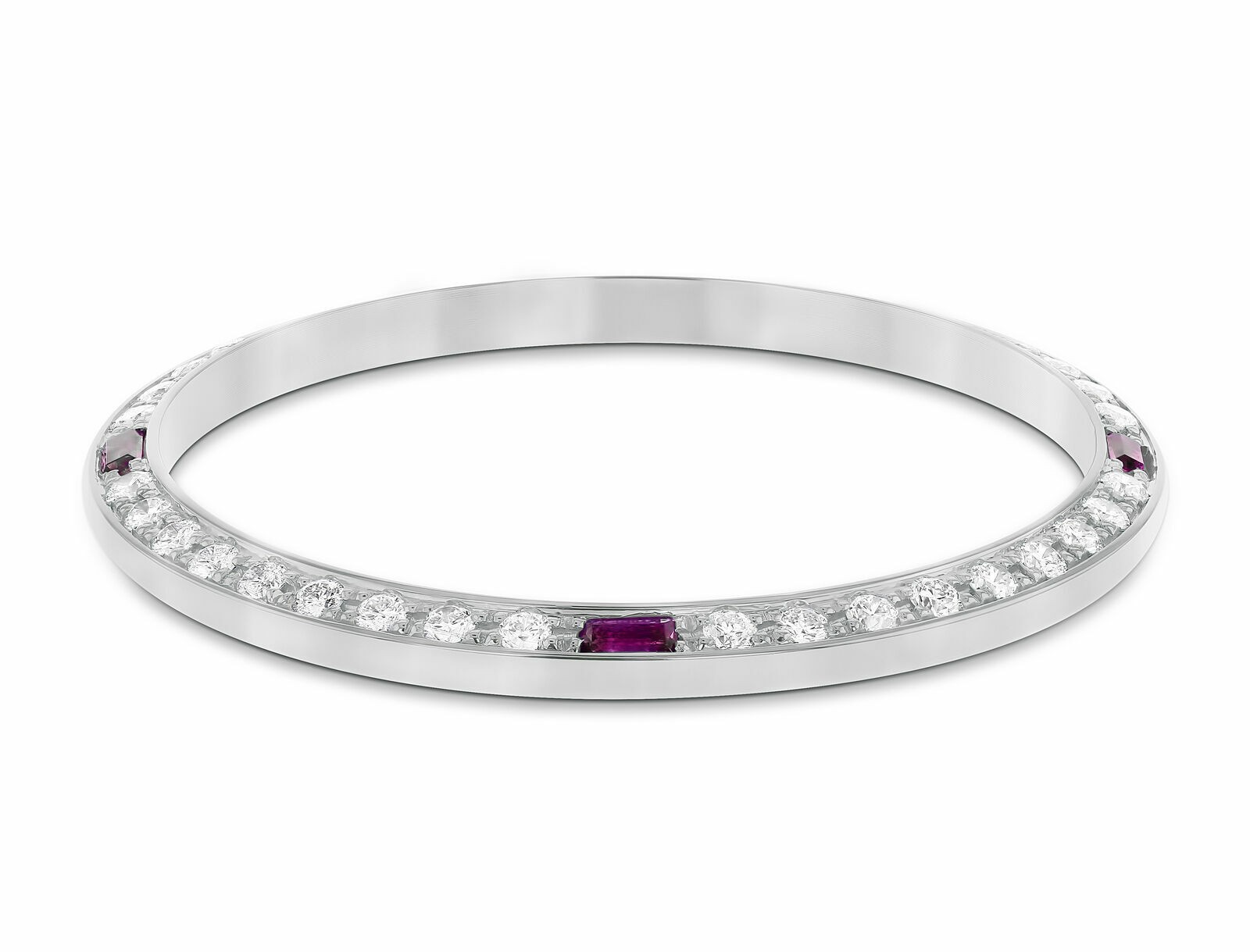 .90CT BEAD SET NATURAL DIAMOND BEZEL 14KW GOLD FOR ROLEX DATE 34MM WITH 4 RUBIES