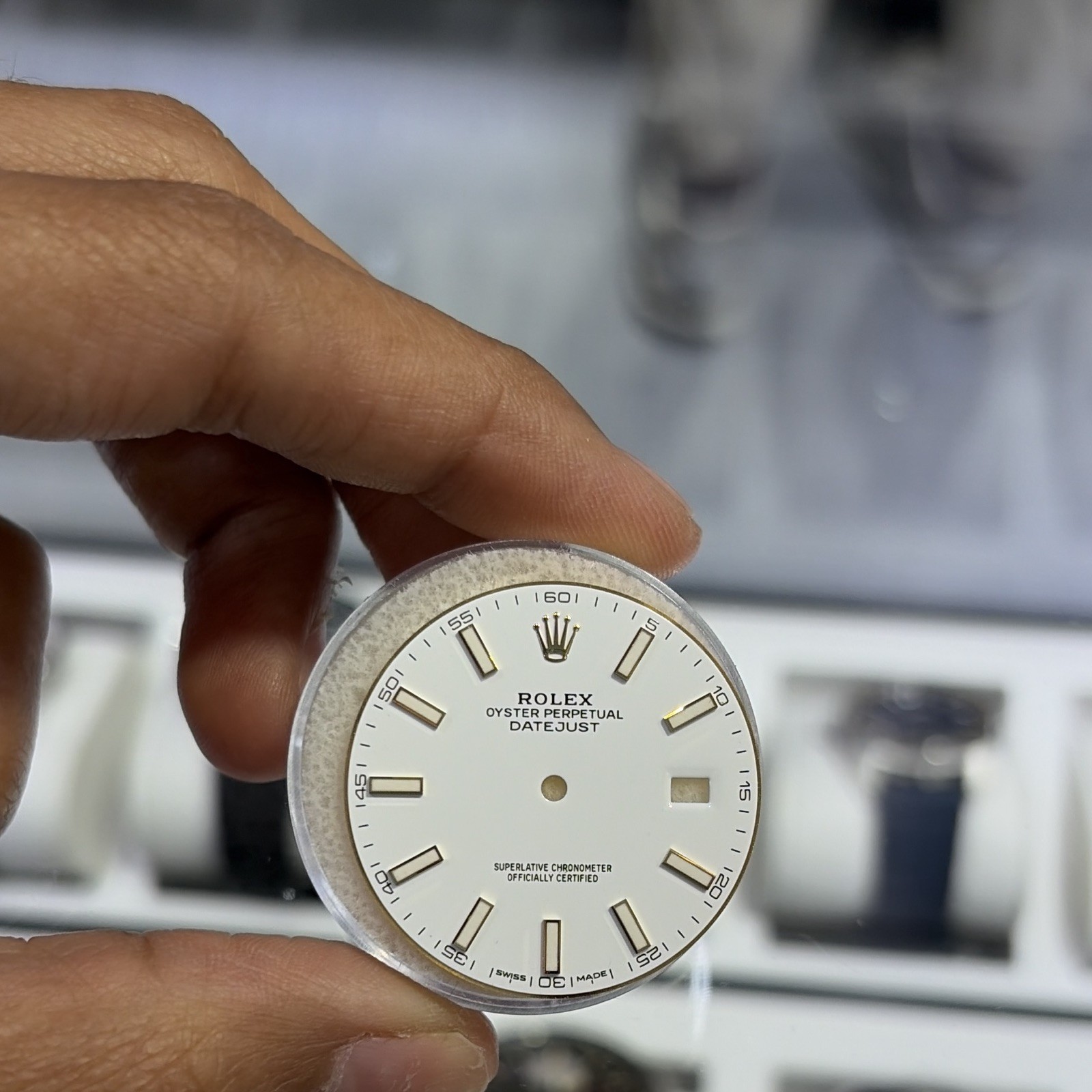 Rolex Datejust 41mm Dial White Gold Baton Non-Numeric Hour Marks 126333 twotone
