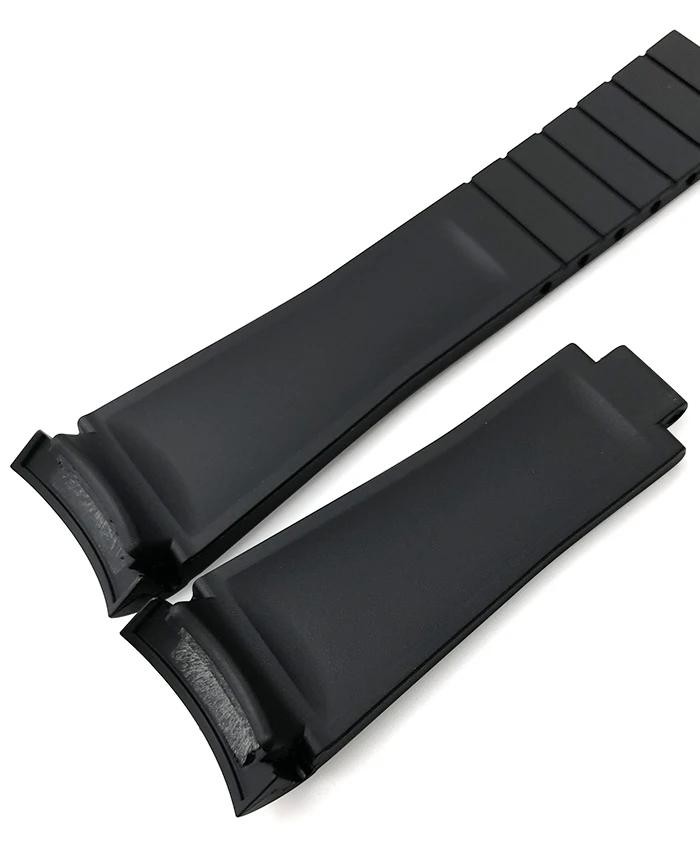 New 20mm/ 21mm/ 22mm Black Silicone Rubber Watch Strap Band for Rolex Oyster
