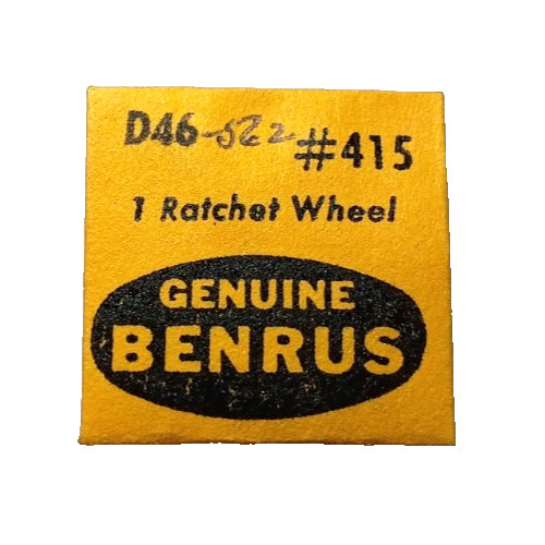 Benrus D46 Ratchet Wheel watch part #415/131 fits Durowe 562 565