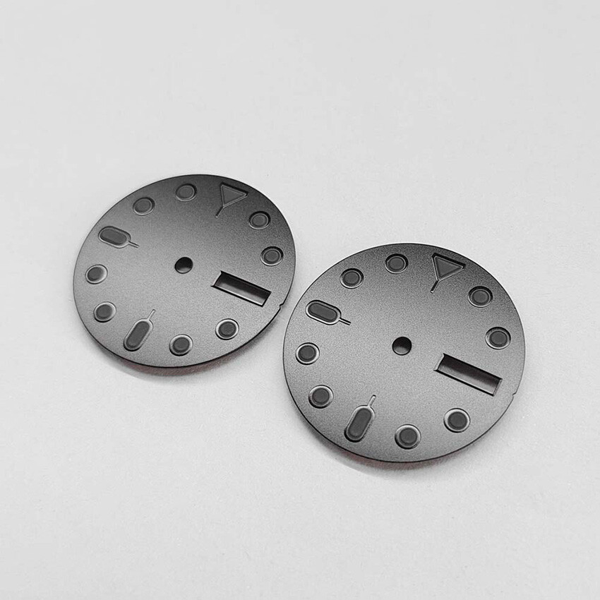 Black Dual Calendar Matte Black Dial Green Luminous for NH35/36/4R/7S Movement