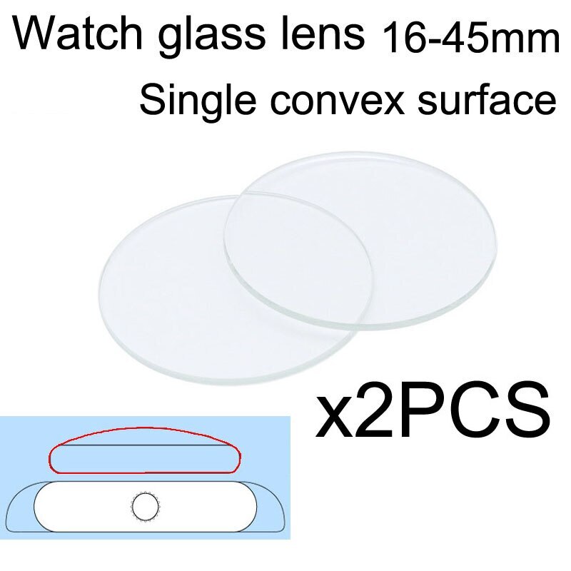 2X Single Convex Replace Watch Glass 16mm-45mm Clear Watch Crystal Mirror Parts