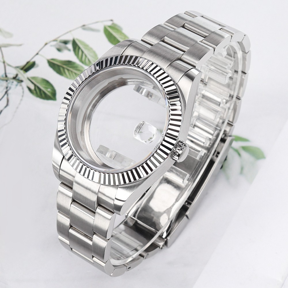 Sapphire Date Watch Cases 36mm/39mm+ Bracelet Oyster Fluted For Seiko NH35 NH36