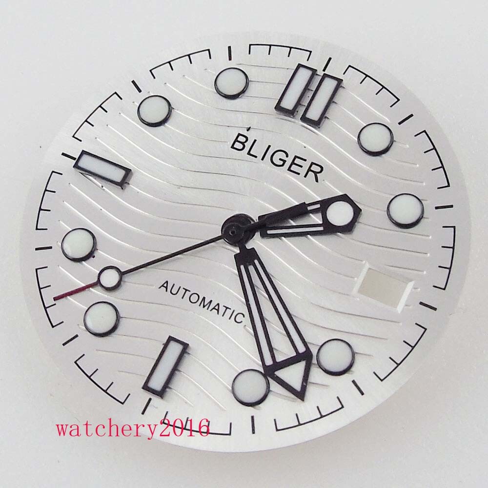 30.8mm White Watch Dial Waves Patterns Wristwatch Hand for NH35