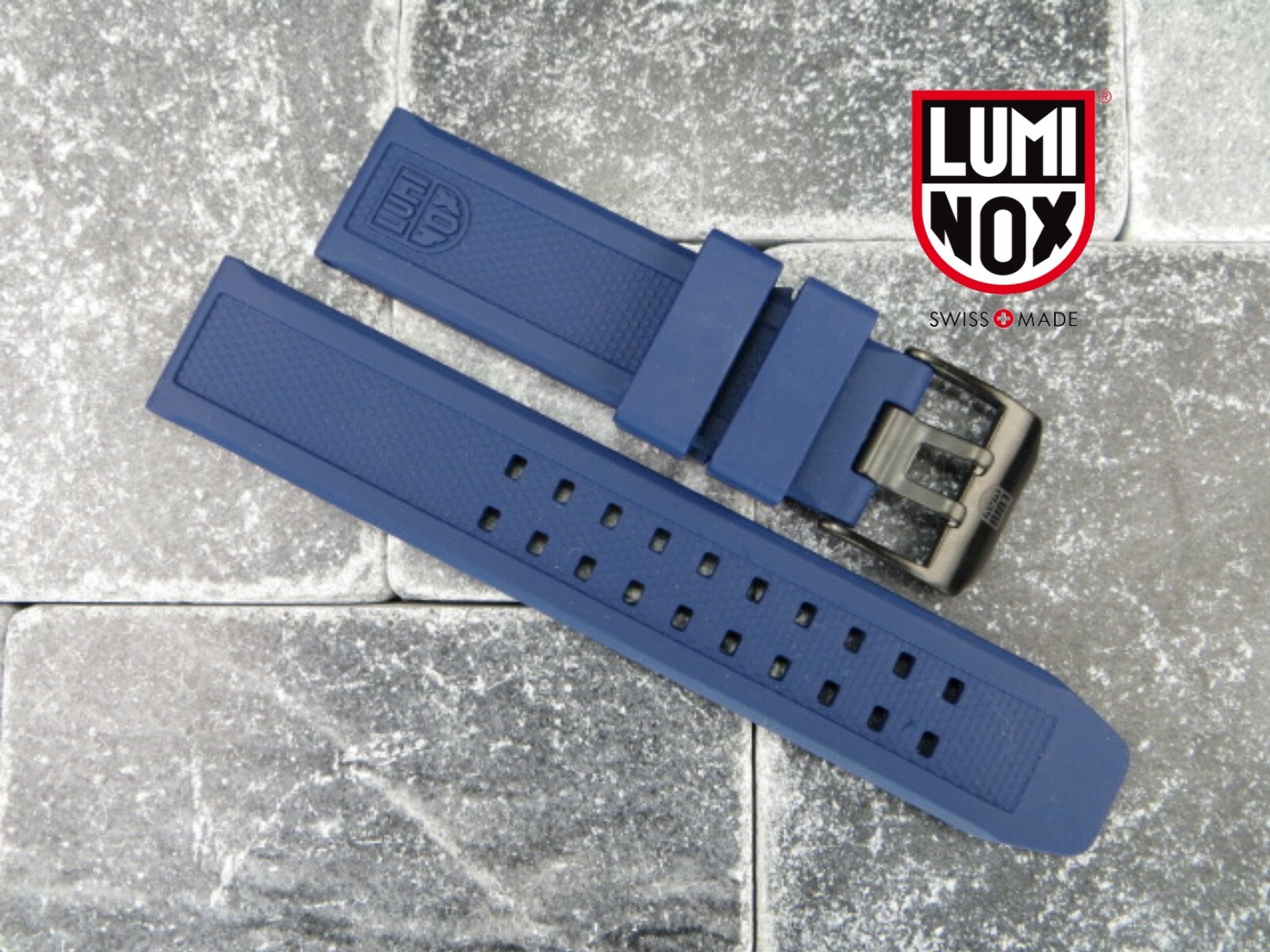 LUMINOX 23mm Rubber Strap A EVO Diver Watch Band 3050 3950 Colormark Blue PVD