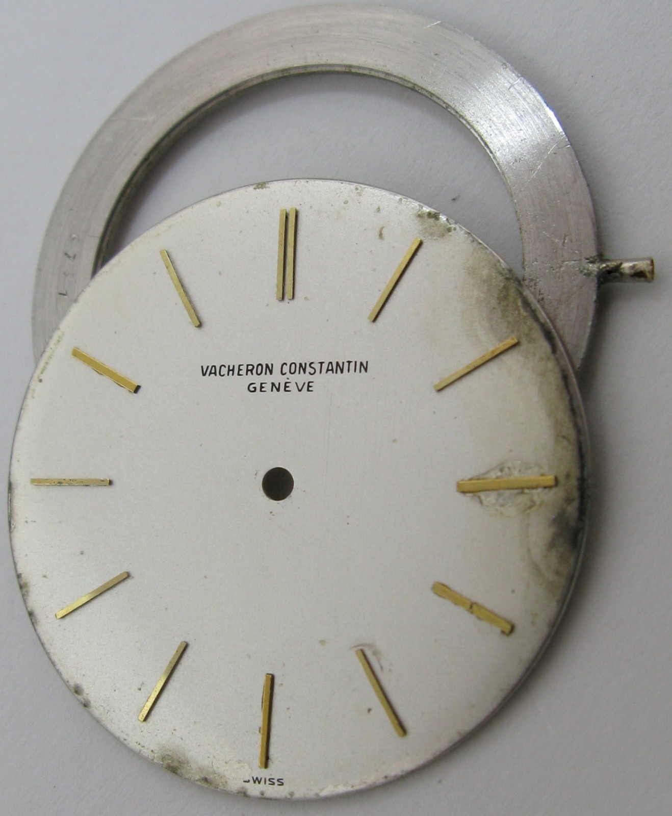 Vacheron Cons. dial champagne color gilt markers poor condition 28 mm fit 1003