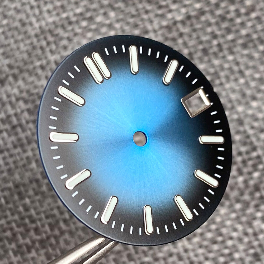 MOD 29mm Sunburst Watch Dial Hand Blue Green Silver for NH35 NH36 Watch Part