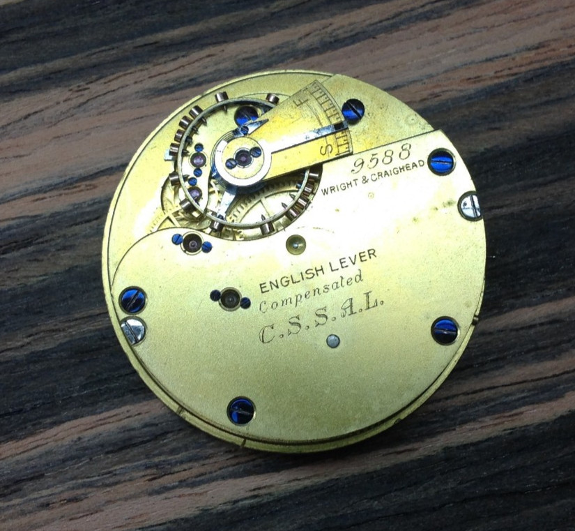 English Lever Pocket Watch Movement – Wright & Craighead – Restoration