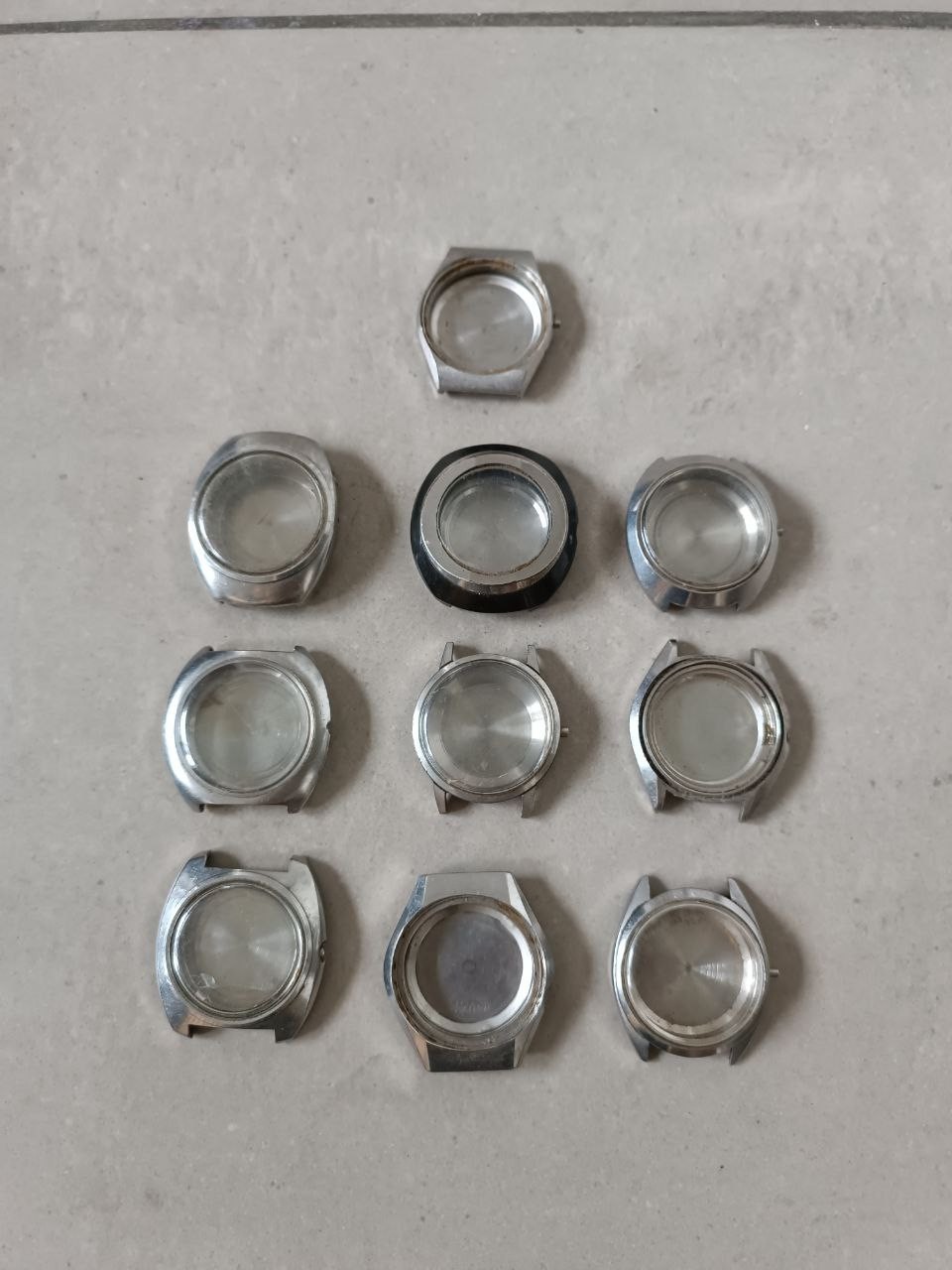 BIG LOT OF 10 JAPANESE AUTOMATIC CITIZEN & SEIKO CASES FOR PROJECT / REPLACEMENT