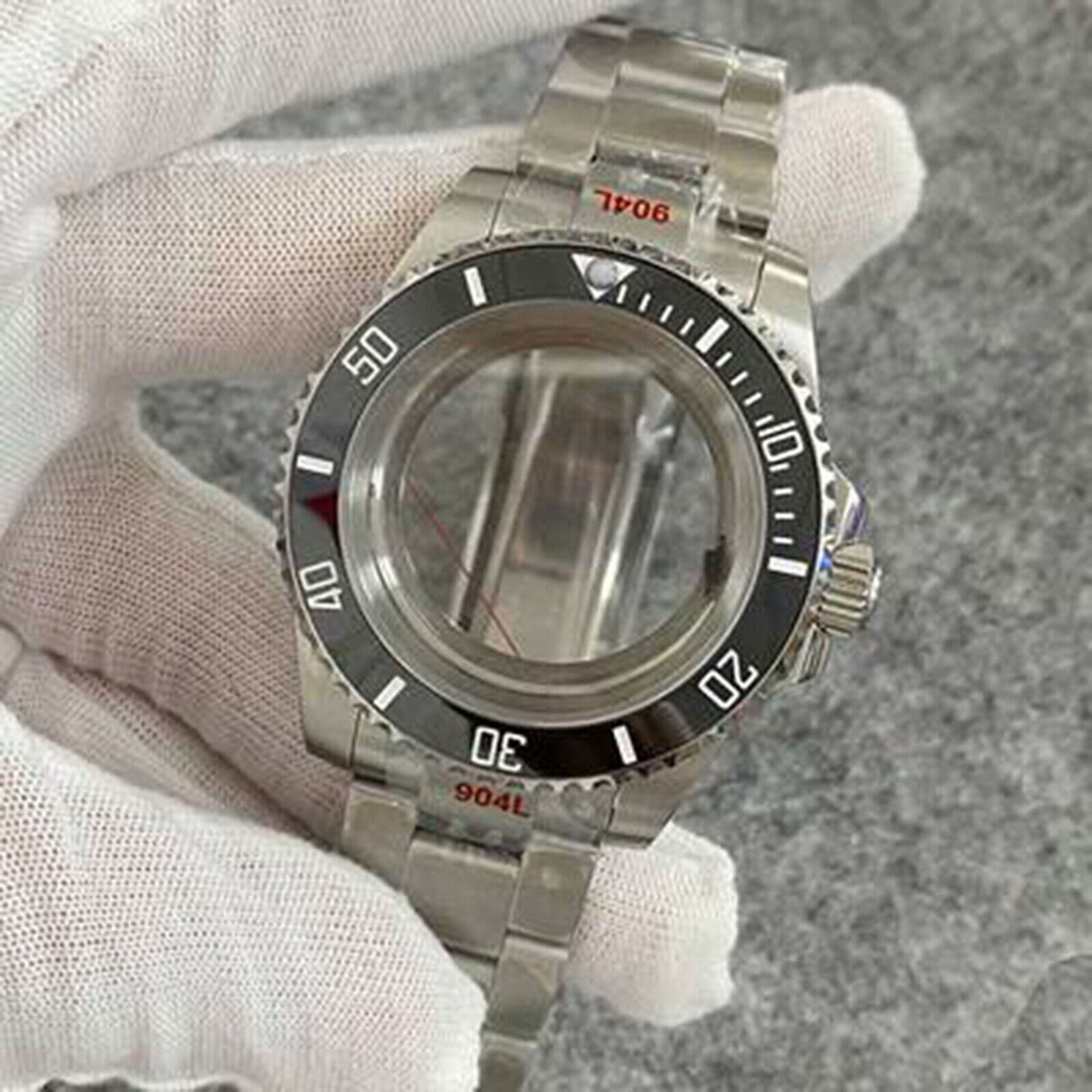 40MM Transparent Bottom Watch Case + Sand Strap Sapphire for NH35/NH36 Movement