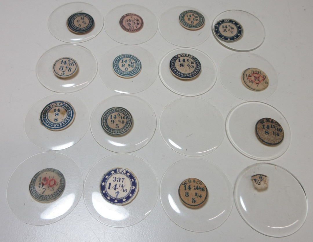 LOT GLASS THICK & THIN POCKET WATCH CRYSTALS SIZE 14 REPLACEMENT PARTS #14
