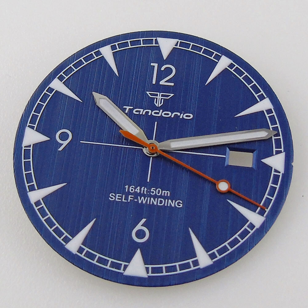Tandorio Watch Dial + Hands Spare Parts 33.5mm Diameter Fit For NH35 NH35A Autom