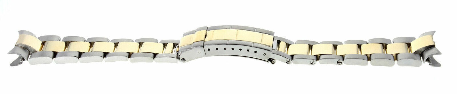 20MM GOLD THROUGH BUCKLE 18K/SS WATCH BAND STRAP FOR ROLEX 16753, 16713, 16613