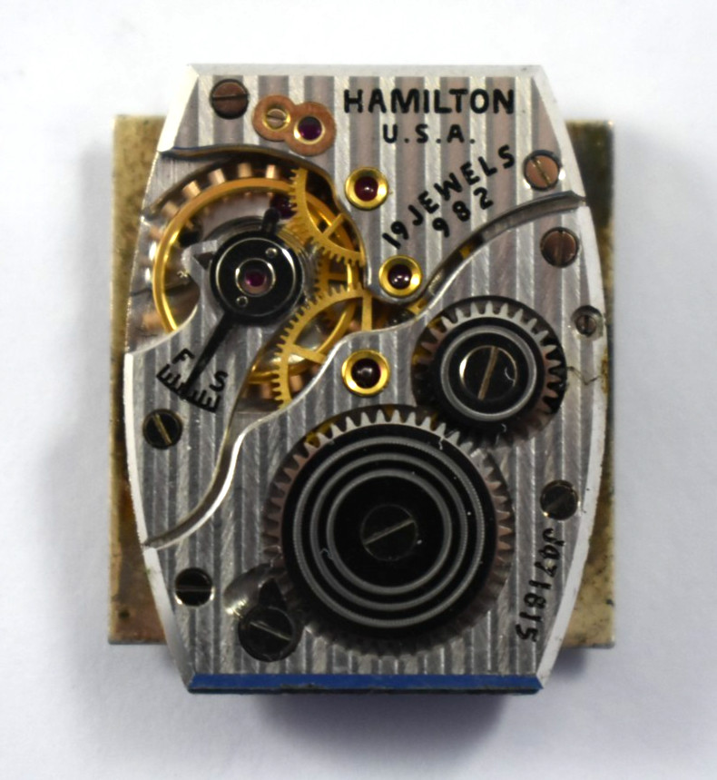 Vintage Hamilton Manual Wind 19J 982 Wrist Watch Movement lot.qb