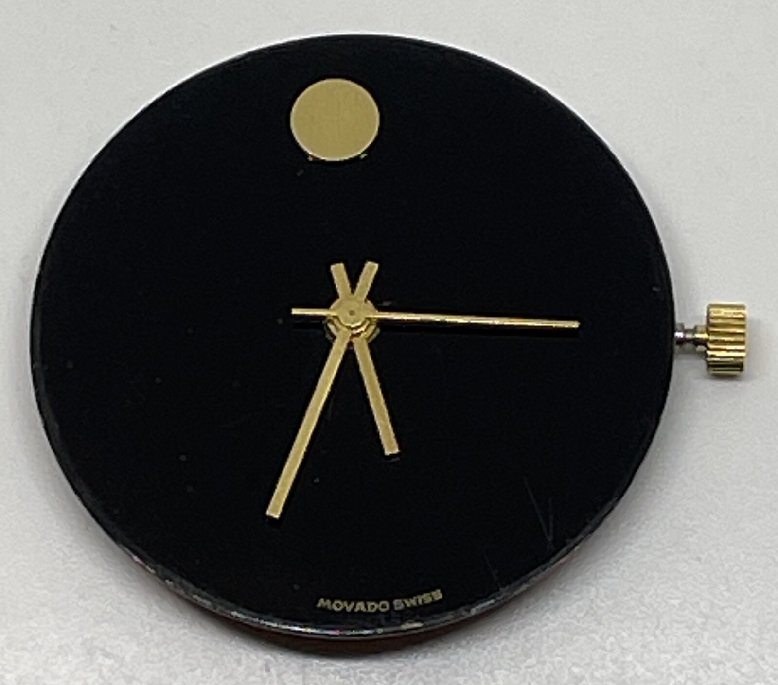 MOVADO QUARTZ WATCH MOVEMENT 7 Jewels Swiss Black Dial Does Not Run