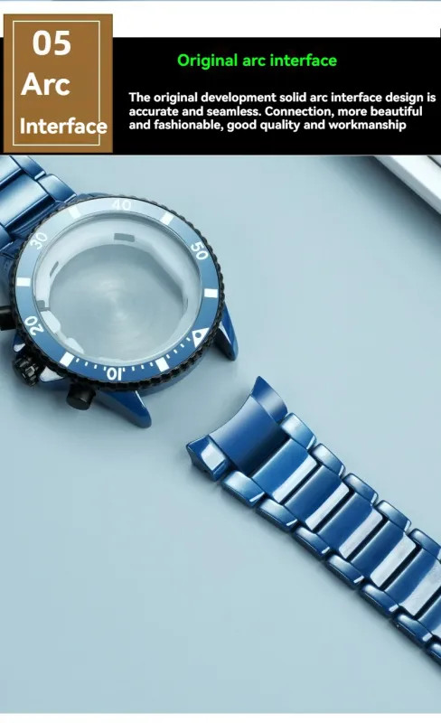 Ceramic Shell Watch Strap for Armani AR70009 AR70010 Three Eye Black Case Fitted
