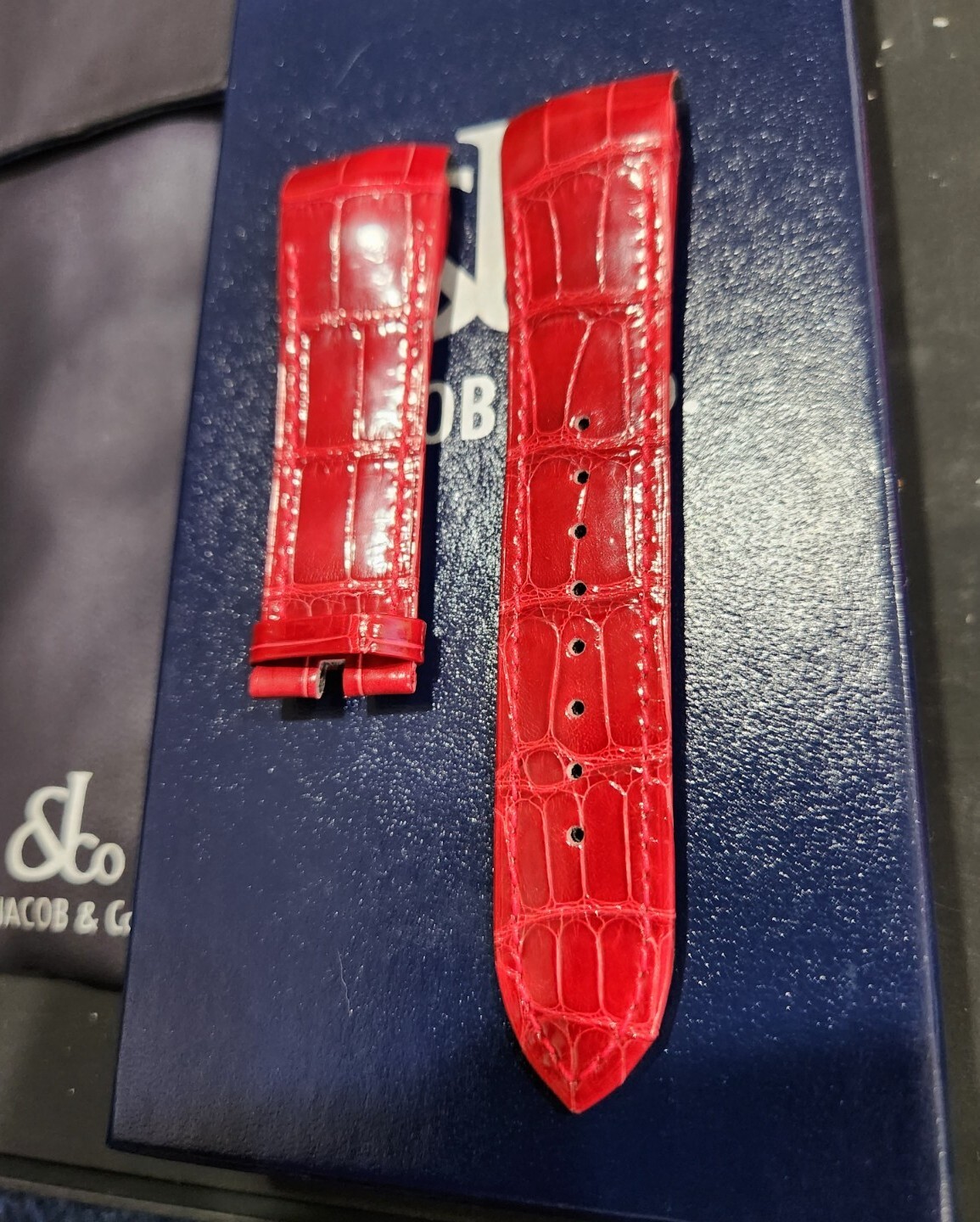 New Jacob & Co. Red Genuine Ghost Alligator Leather Watch Band Strap (ONLY ONE)
