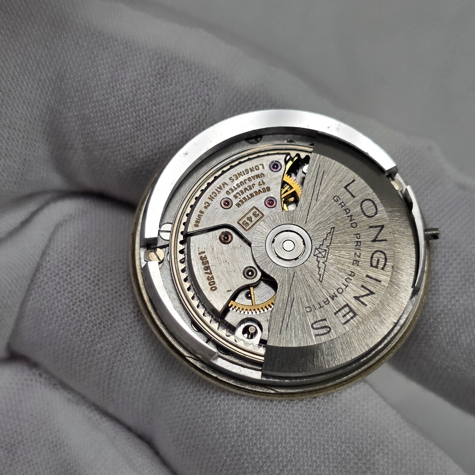 Movement Longines Cal. 345 Automatic Swiss Admiral 5 Star 17 Jewel For Parts