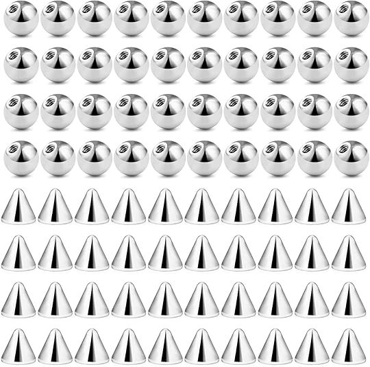 80Pcs 20G 16G 3-5MM 316L Surgical Steel Externally Threaded Replacement Balls Sp