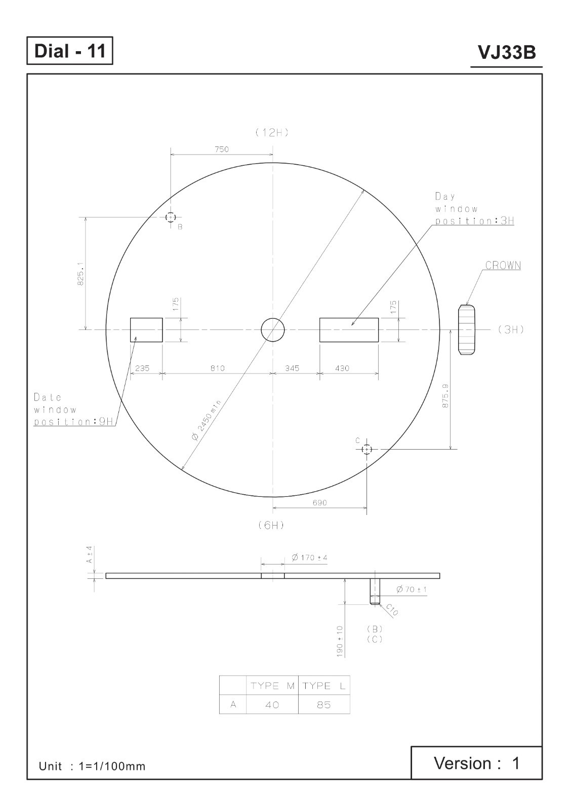 Genuine Seiko VJ33 VJ33B Quartz Watch Movement Replacement Date 3H 6H Japan TMI