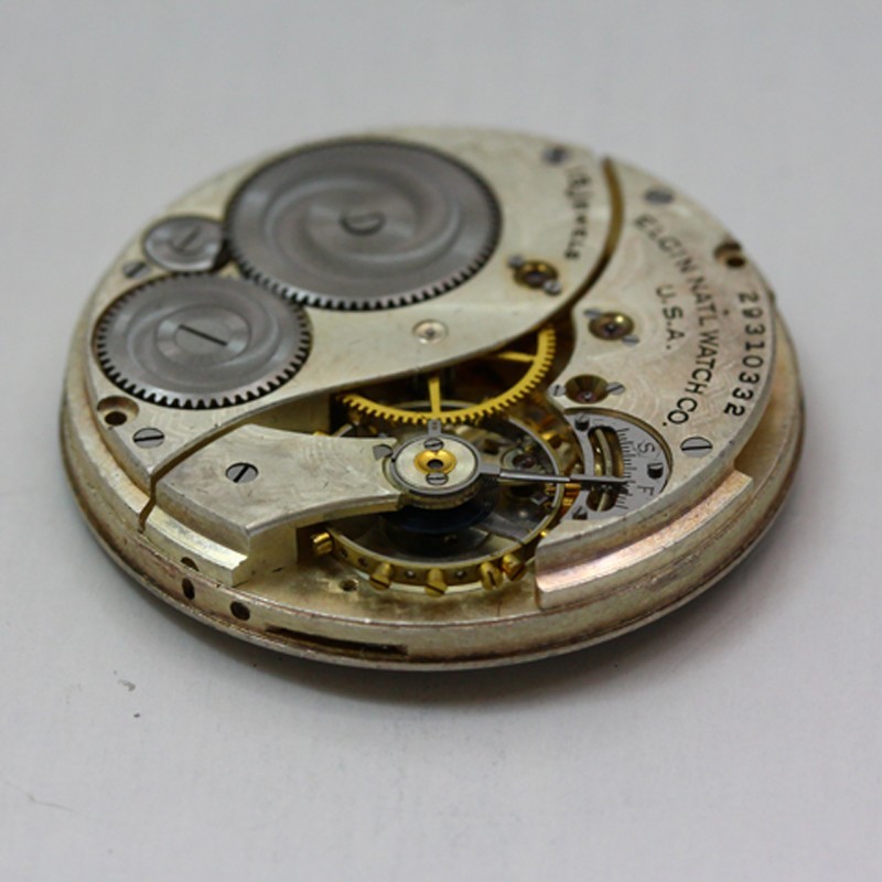 Elgin Grade 315 Model 3 Pocket Watch Movement & Metallic Dial ca. 1927