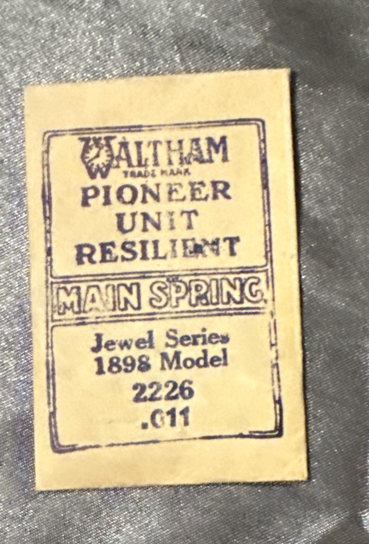 WALTHAM Jewel Series MAIN SPRING MODEL 1898 #2226 .011