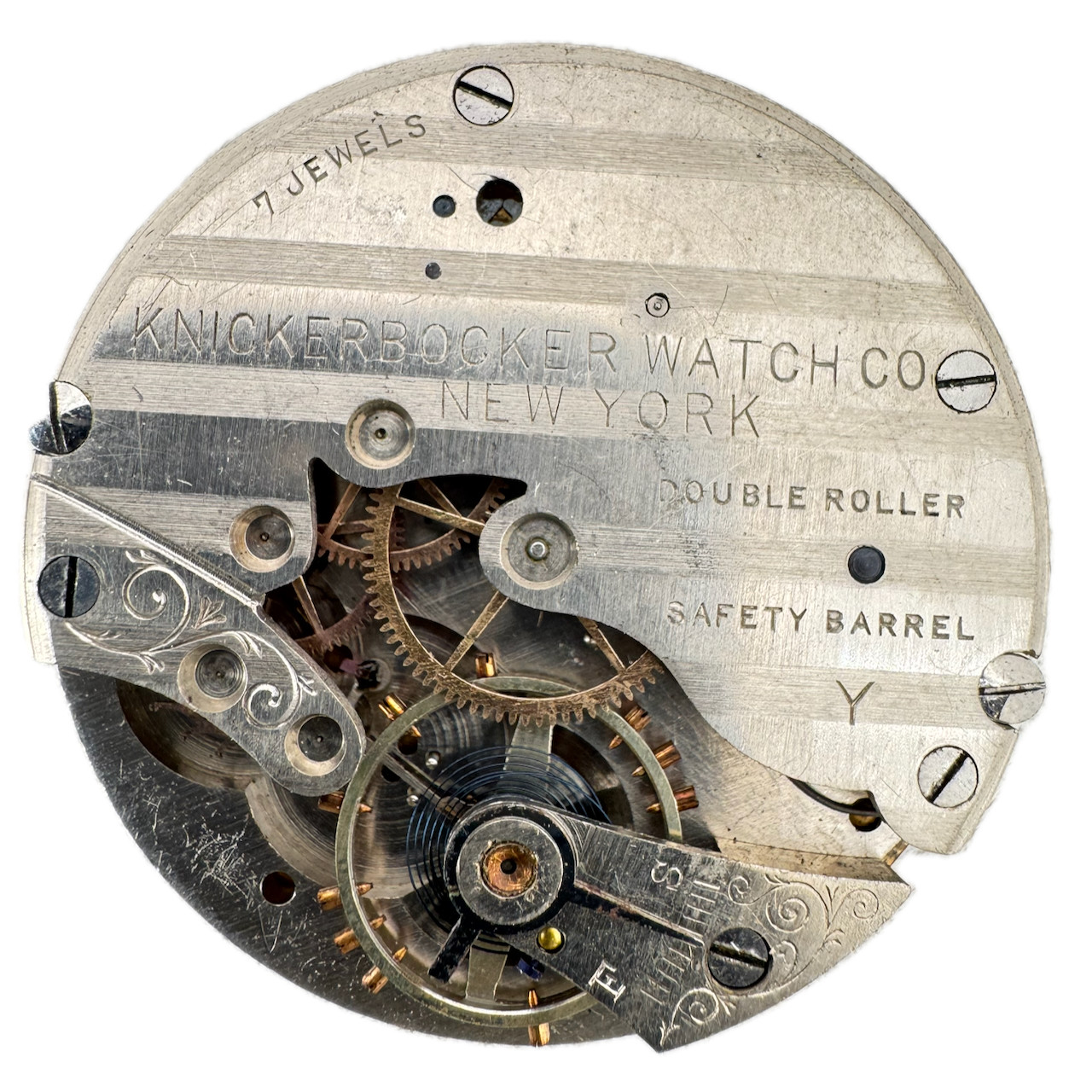 Antique 16s Knickerbocker 7 Jewel Mechanical Pocket Watch Movement USA