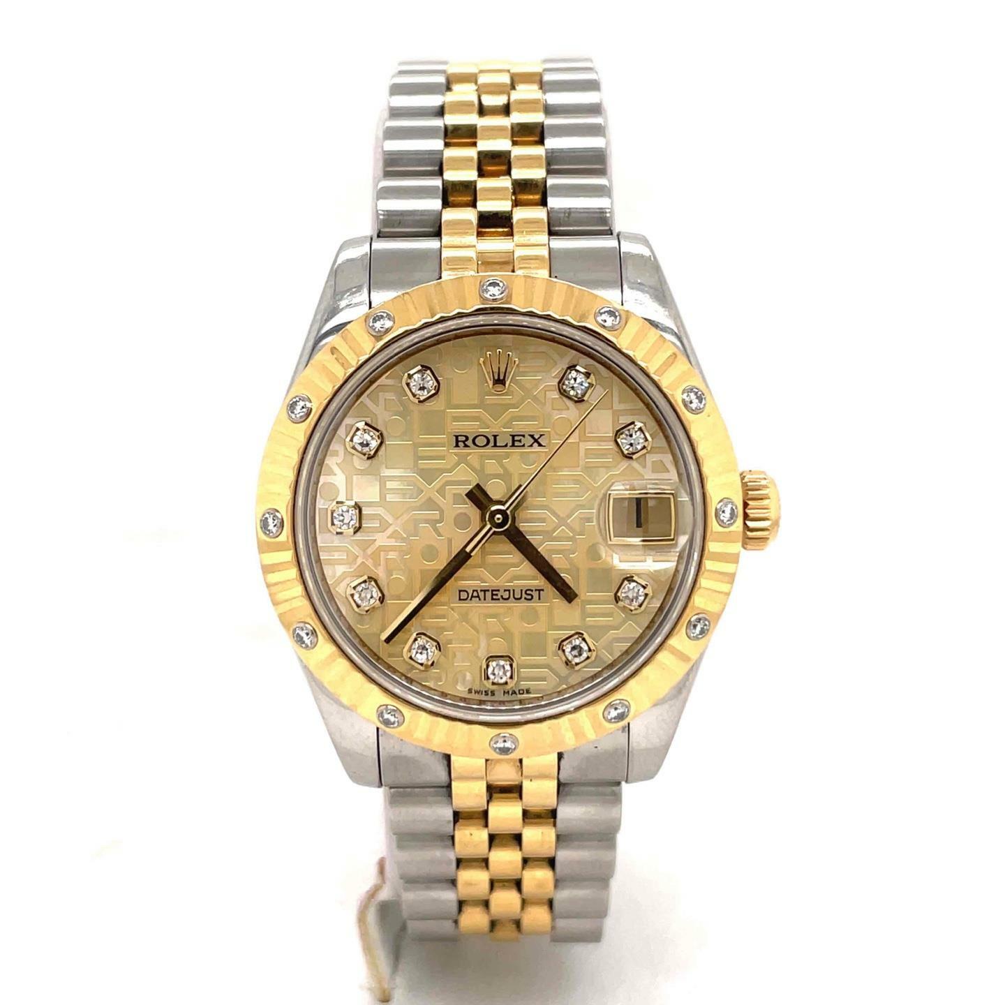 Rolex Datejust 31mm Two Tone Yellow MOP Jubilee Diamond Dial Ladies Watch 178313