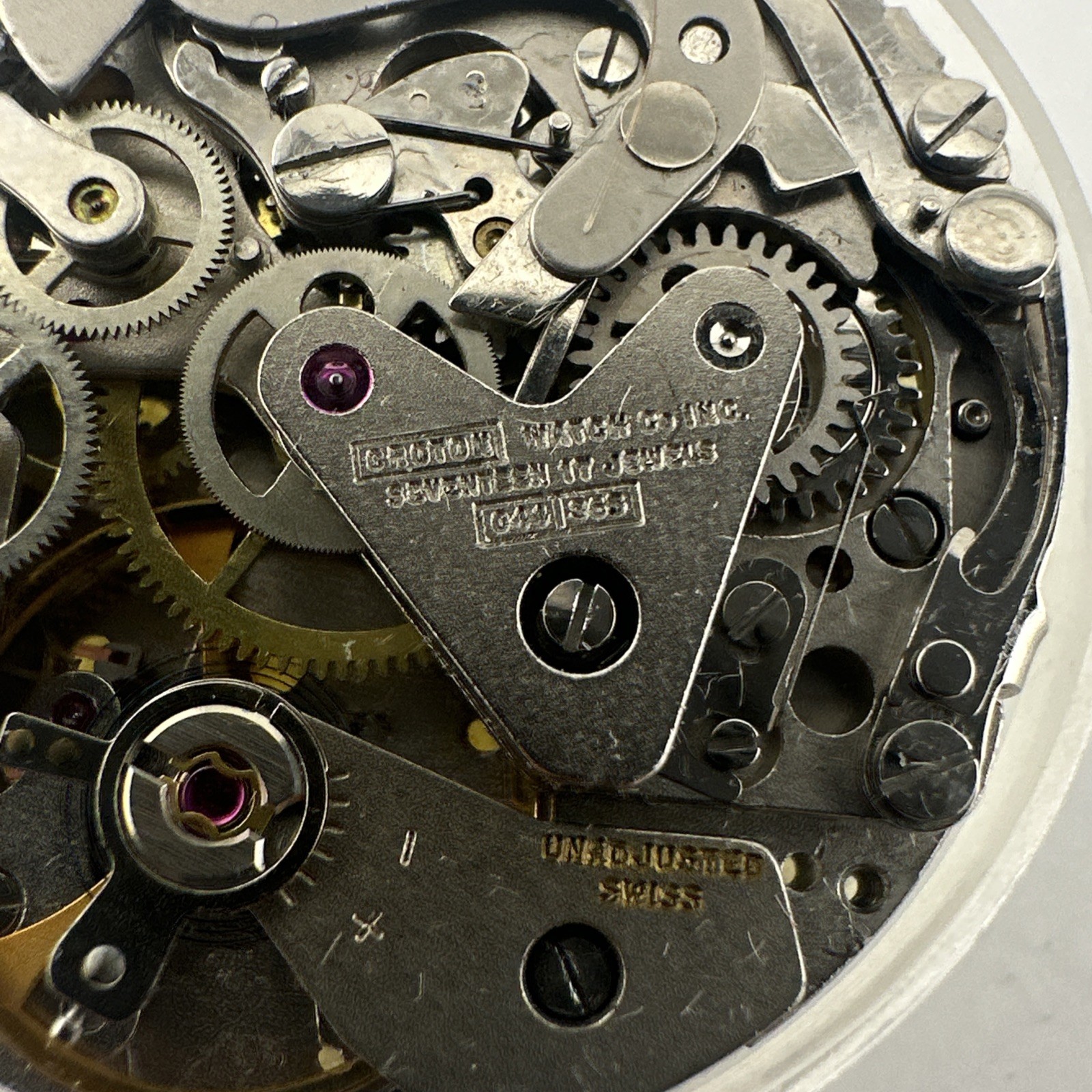 NOS Croton Chronograph Valjoux 7733 Watch Movement 17j – New Old Stock