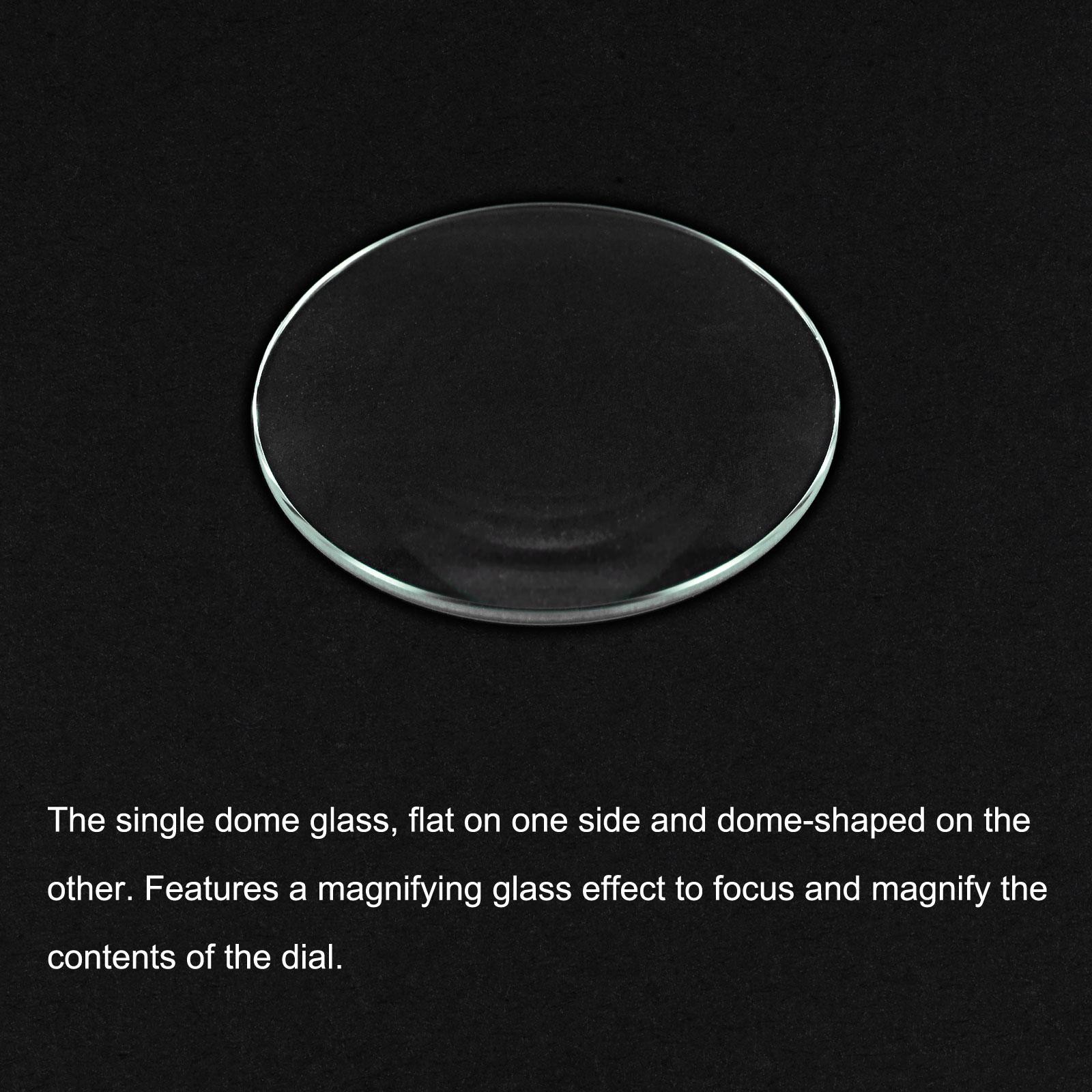 8pcs 36mm Dia. Glass Crystal Lens Watch, 1.5mm Edge Thickness
