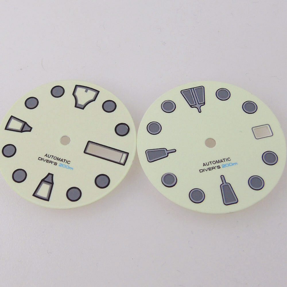 Full Green Luminous 29mm Watch Parts Fit Automatic NH35A NH36A Creamy Dial Hands