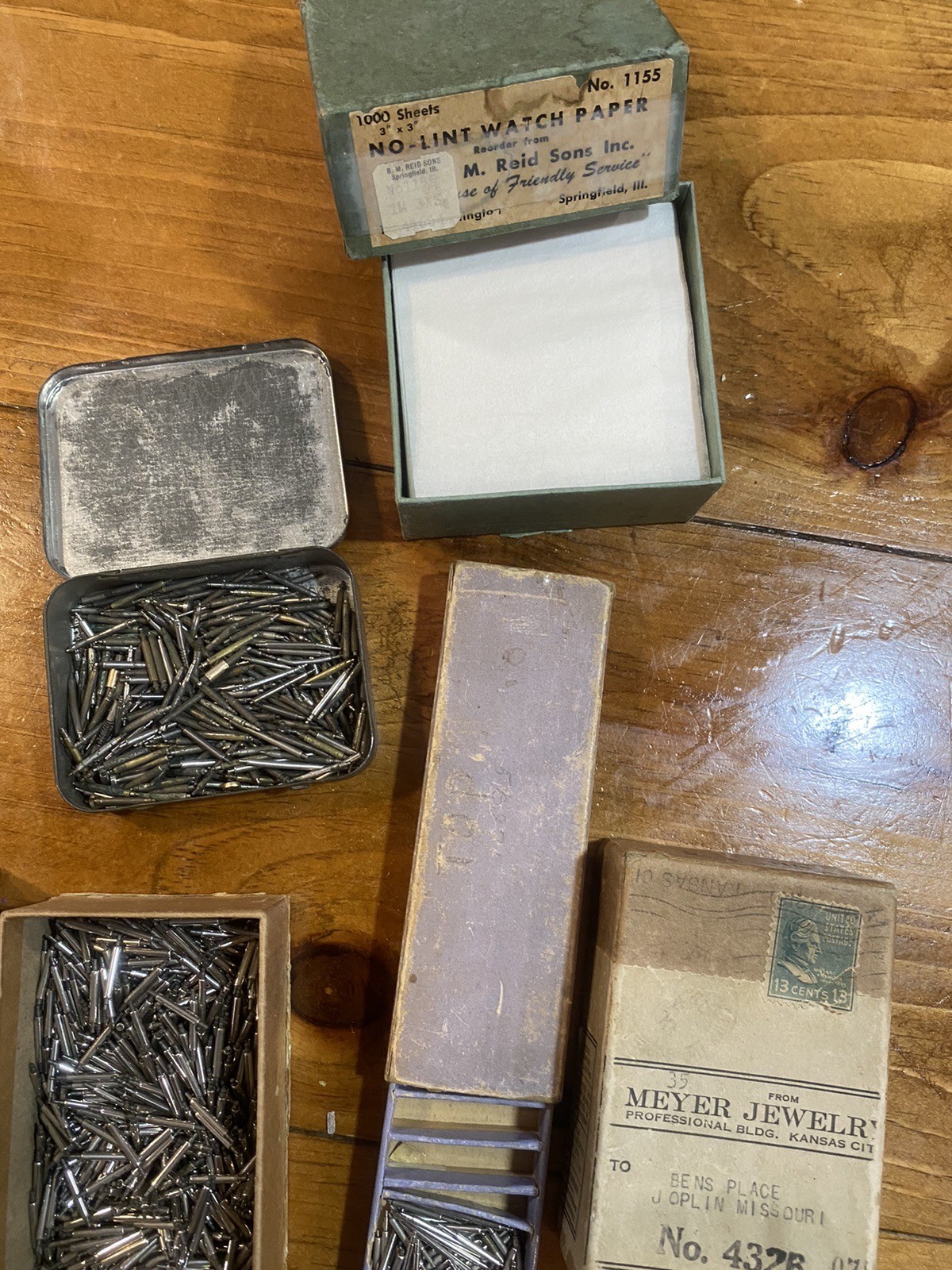 vintage watch parts lot Pins, Paper Links Stamps