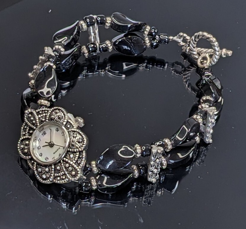 Watch Face DIY Marcasite Black DIY Craft Jewelry 1 pc DIY Jewelry Making MOP