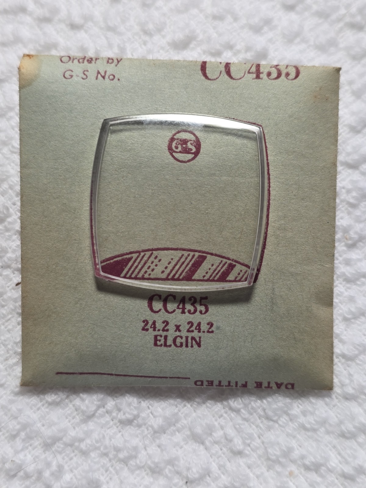 G-S Watch Crystal CC435 Elgin 24.2X24.2