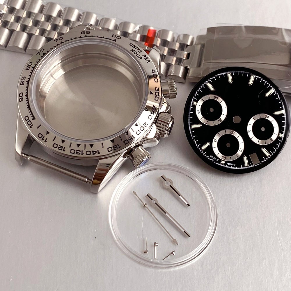 39mm Multifunctional VK63 Quartz Watch Case Mod Parts Set For Daytona Wristwatch