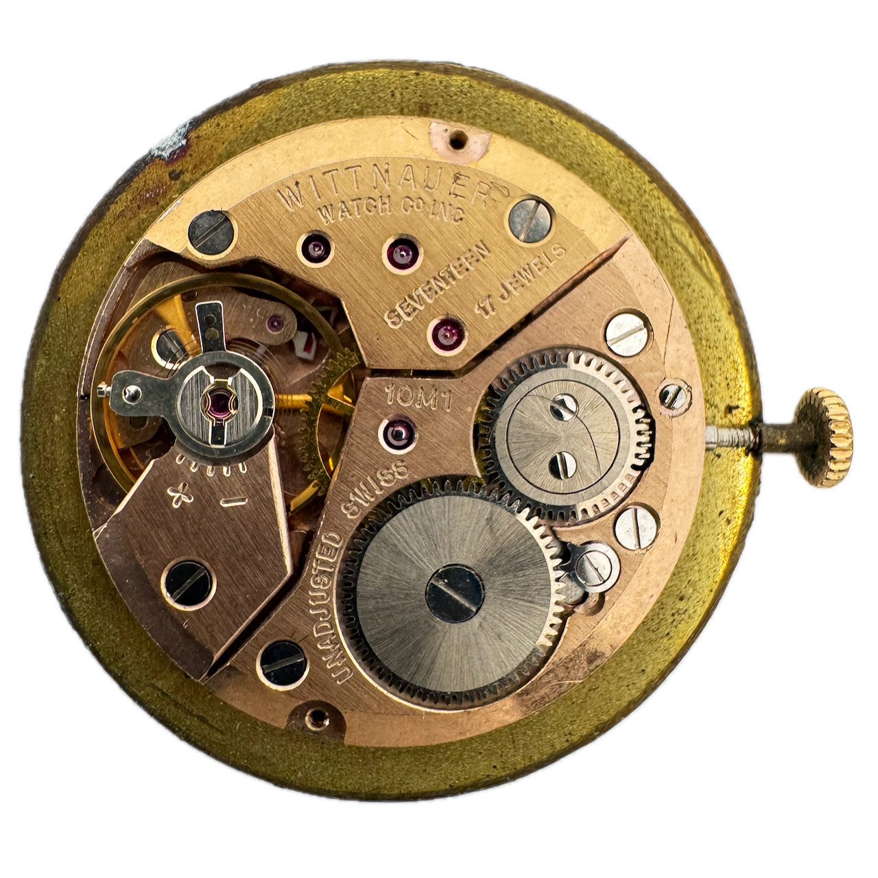 Vintage 23.5mm Wittnauer 10M1 Mechanical Wristwatch Movement 17J Swiss Running