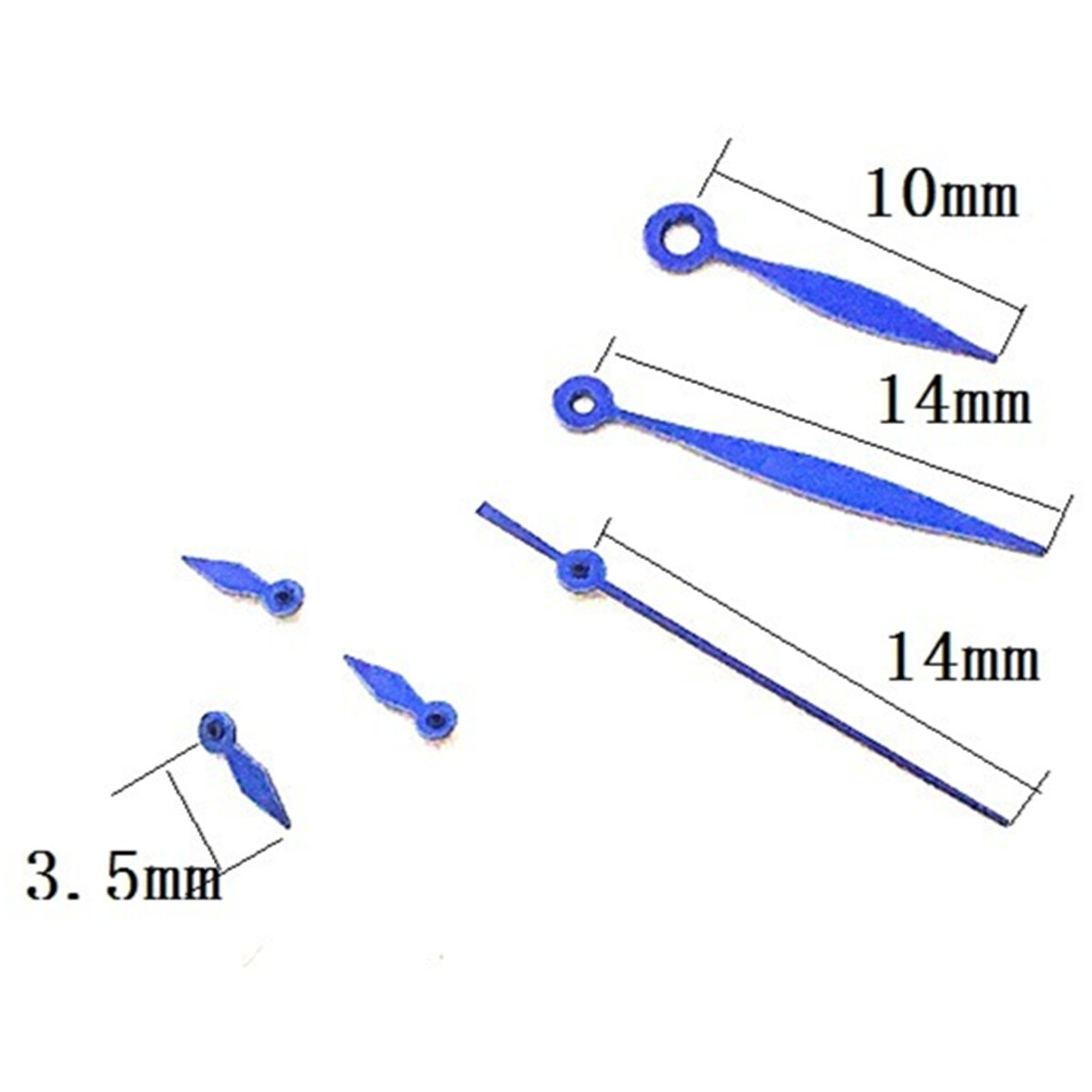 14mm Leaf Shape Blue Painted No Lume Watch Hands for VD53 VD54 VD57 Movement
