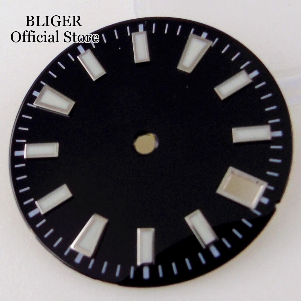 28.5MM Black Purple Blue Sunburst Watch Dial Fit NH35 NH36 Automatic Mens Watch