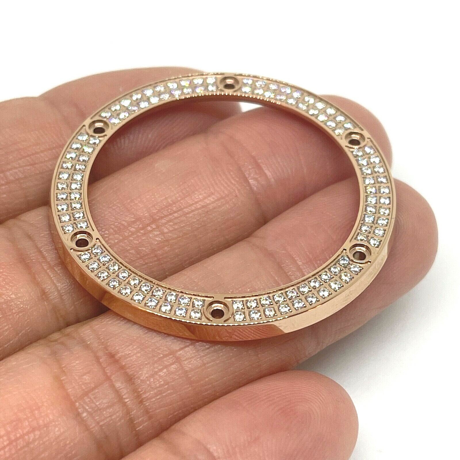 CZ STAINLESS STEEL ROSE PLATED BEZELS FOR HUB BIG BANGS 44MM