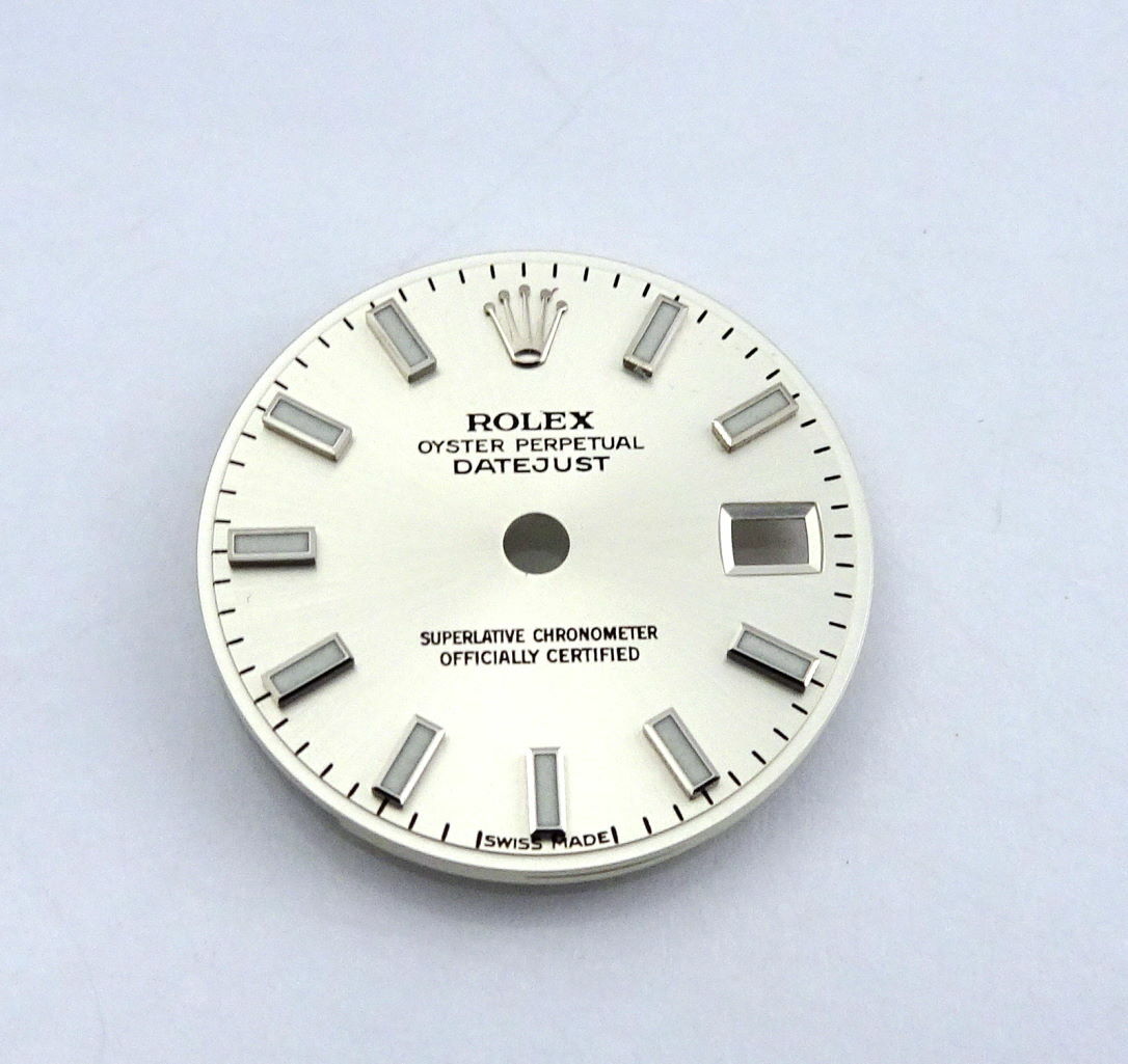 NOS Ladies Rolex Silver Dial White Enamel Markers President Datejust Watch 6917